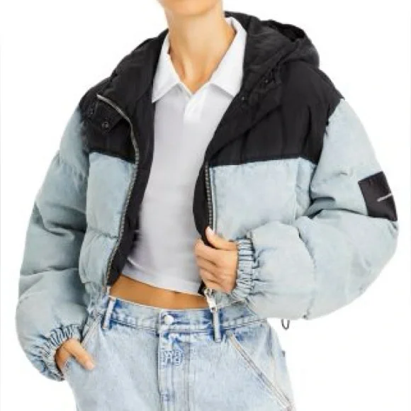 Alexander Wang Denim Cropped Puffer - Picture 6 of 16